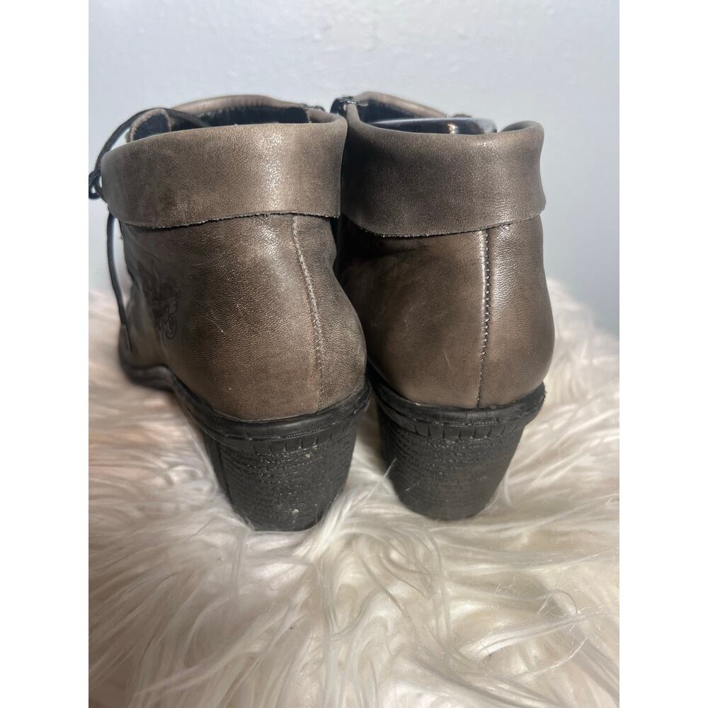 Rieker Rebecca Bootie Sz 41 9.5 Leather Low Heel Ankle Boot Western Whimsygoth - Picture 6 of 10